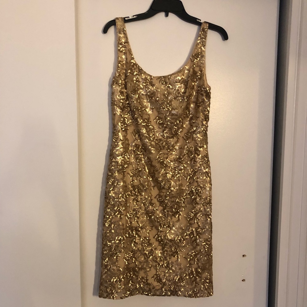 NWT Ralph Lauren Gold Sequin Dress